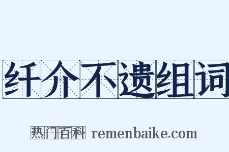 纤介不遗组词是什么意思的图片